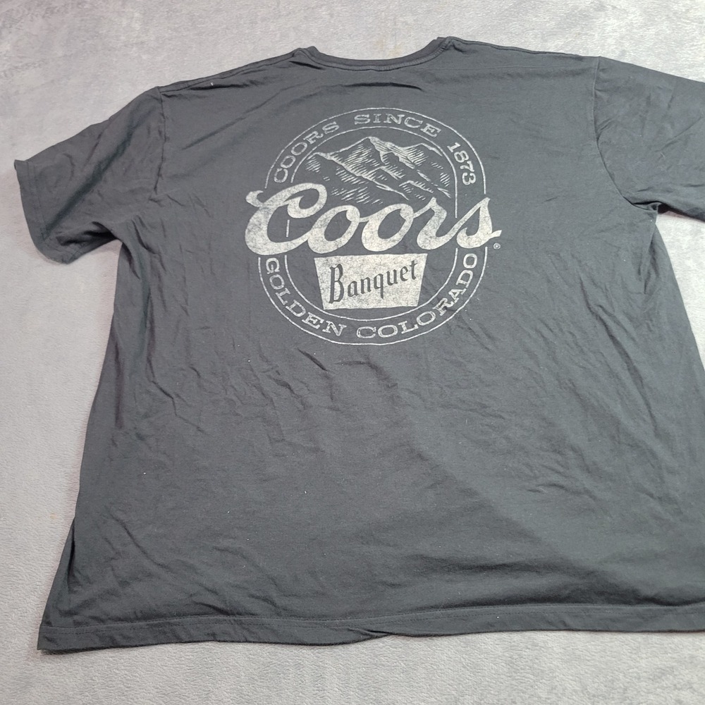 Coors Banquet Beer Graphic T-Shirt Mens 2XL Black Golden Colorado Brewery Tee